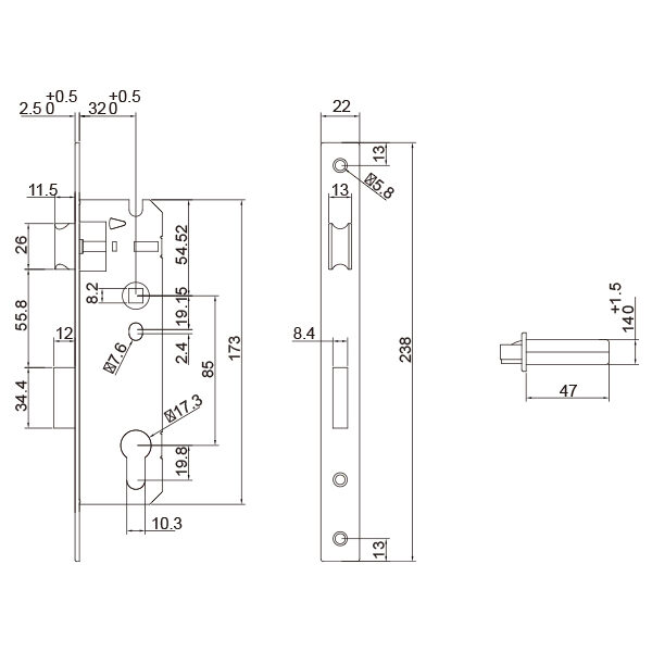 Thân Khóa Đơn Điểm LP-ST2885 Ban-ve-ki-thuat-Than-khoa-cua-nhom-LP-ST2885