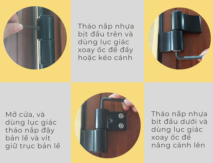Hướng dẫn cách tự chỉnh bản lề cửa nhôm xingfa bị xệ